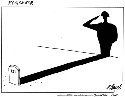 Memorial Day cartoon - remember the fallen heroes